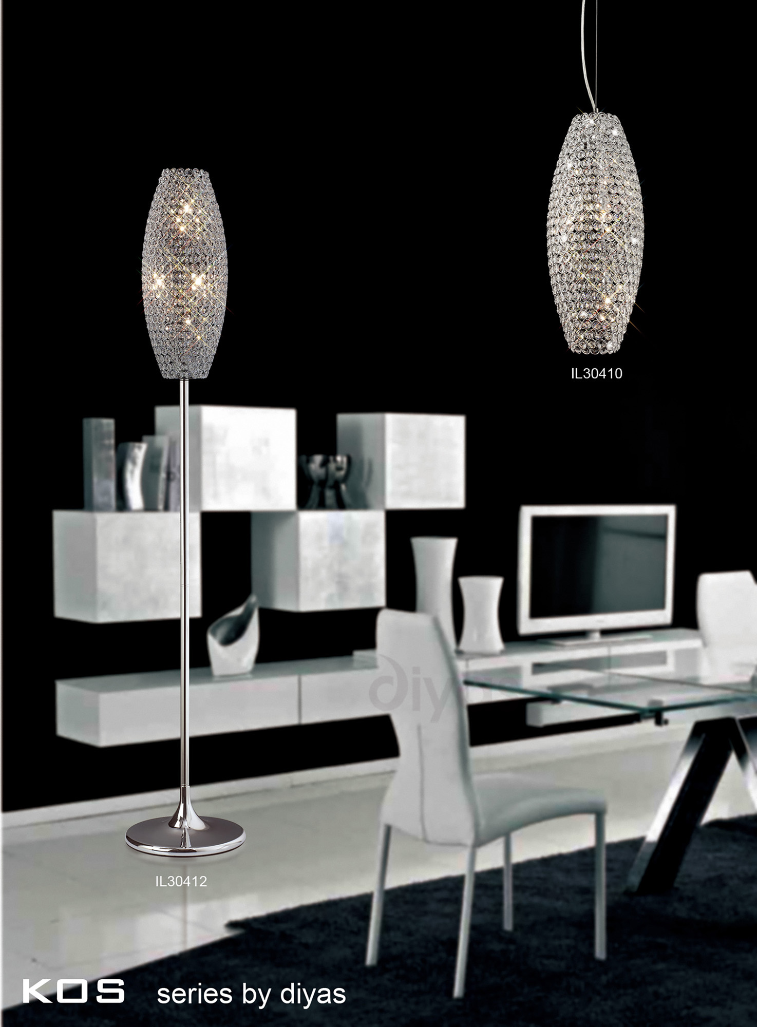 Kos Crystal Floor Lamps Diyas Designer Floor Lamps 